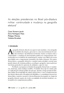 As eleições presidenciais no Brasil pós-ditadura militar