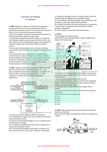 Exercícios de Biologia Parasitoses