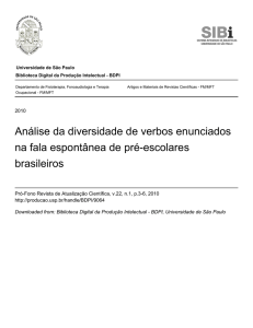 Análise da diversidade de verbos enunciados na fala