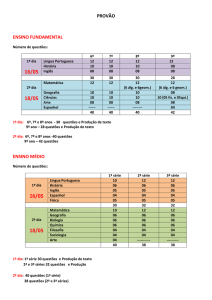 PROVÃO ENSINO FUNDAMENTAL ENSINO MÉDIO