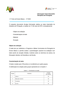 Informação prova do Teste Intermédio Português 9ano