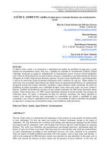 SAÚDE E AMBIENTE_análise da água para o consumo humano em