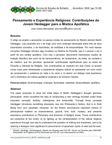 Pensamento e Experiência Religiosa: Contribuições do - PUC-SP