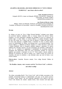 AMAZÔNIA BRASILEIRA, RECURSOS HÍDRICOS E O “NOVO