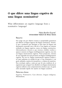 O que difere uma língua ergativa de uma língua nominativa?