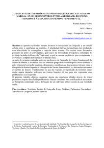 o conceito de território e o ensino de geografia na cidade de marília