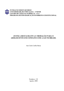 Justiça Restaurativa para Adolescentes em Conflitos com a lei no