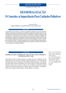 DESMORALIZAÇÃO O Conceito e a Importância Para Cuidados