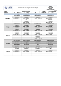 calendário de provas - turma 3nma