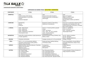 conteúdos de exames finais: matutino e vespertino