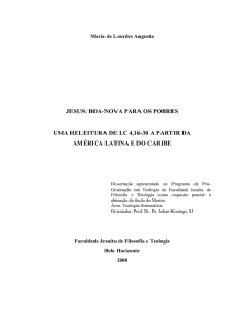 jesus: boa-nova para os pobres uma releitura de lc 4,16-30 a