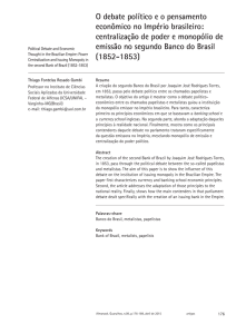 O debate político e o pensamento econômico no Império brasileiro