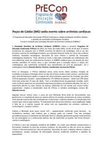 Poços de Caldas (MG) - Sociedade Brasileira de Arritmias Cardíacas