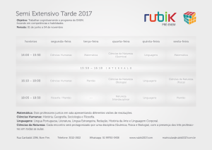 Rubik - Grade de Horários 2017 - Semi Extensivo - Rubik Pré-ENEM