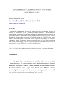 EMPREENDEDORISMO, DESENVOLVIMENTO ECONÔMICO E