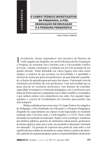 o campo teórico-investigativo da pedagogia, a pós