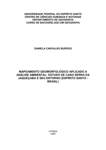 mapeamento geomorfológico aplicado a análise