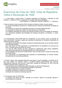 Exercícios de Crise de 1929, Crise da República Velha e Revolução