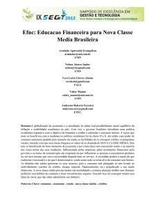 Efnc: Educacao Financeira para Nova Classe Media Brasileira