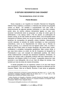 o estudo geográfico das cidades