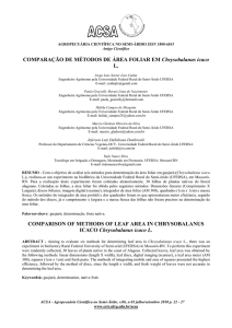 COMPARAÇÃO DE MÉTODOS DE ÁREA FOLIAR EM