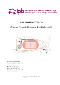 RELATÓRIO TÉCNICO Centro de Formação Desportiva de