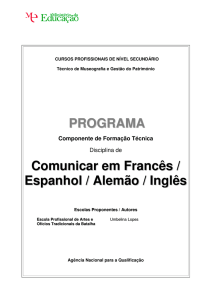 PROGRAMA Comunicar em Francês / Espanhol / Alemão / Inglês