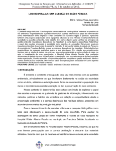 Lixo hospitalar: uma questão de saúde pública