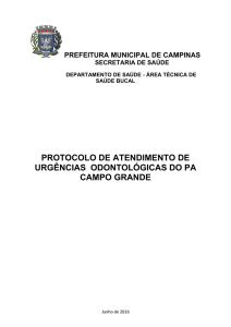 Protocolo de Atendimento de Urgências do PA Campo Grande
