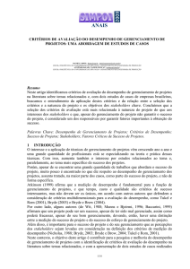 critérios de avaliação do desempenho de gerenciamento