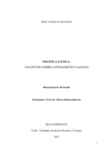 política e ética: um estudo sobre o pensamento vaziano