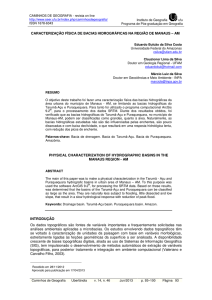 caracterização física de bacias hidrográficas na região de