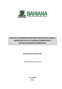 eficácia da pressão expiratória positiva (pep) sobre a capacidade