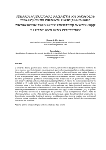 terapia nutricional paliativa na oncologia
