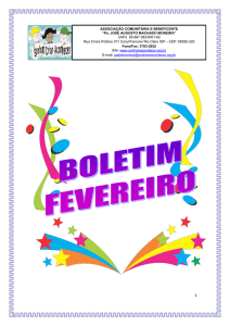 Boletim Fevereiro - Sonhar e Acontecer