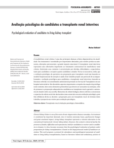 Avaliação psicológica de candidatos a transplante renal intervivos