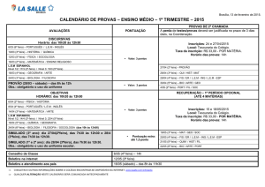 calendário de provas 2007