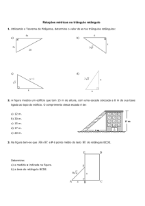 Relações métricas no triângulo retângulo A B C D E F x x 26