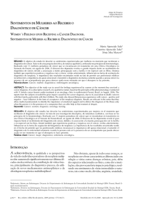 Sentimentos de Mulheres ao Receber o Diagnóstico de Câncer