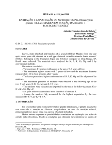 EXTRAÇÃO E EXPORTAÇÃO DE NUTRIENTES PELO