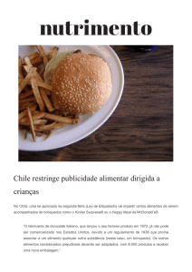 Chile restringe publicidade alimentar dirigida a crianças
