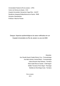 Dengue: Aspectos epidemiológicos de casos