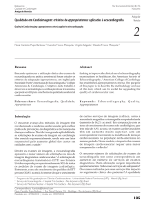 Qualidade em Cardioimagem: critérios de