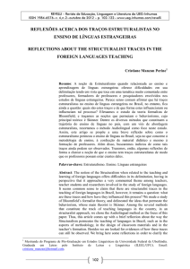 reflexões acerca dos traços estruturalistas no ensino de línguas