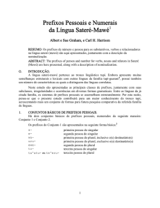 Prefixos Pessoais e Numerais da Língua Sateré-Mawé
