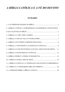 a bíblia católica e a fé do devoto