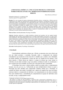 a psicologia jurídica e a psicanálise freudiana como bases teórico