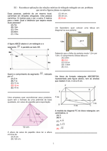 D2 – Reconhecer aplicações das relações métricas do triângulo