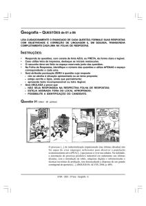 Geografia – QUESTÕES de 01 a 06