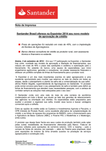 Santander Brasil oferece na Expointer 2014 seu novo modelo de